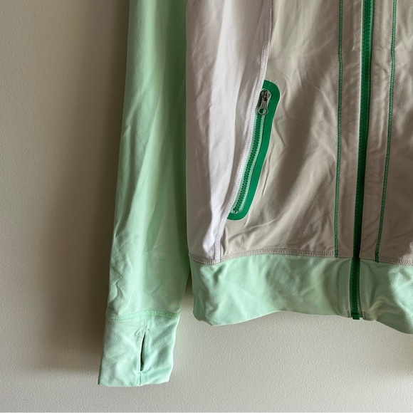 Lululemon Run: Beach Runner Jacket Dune / Fresh Teal / White sz 6 - Picture 7 of 9